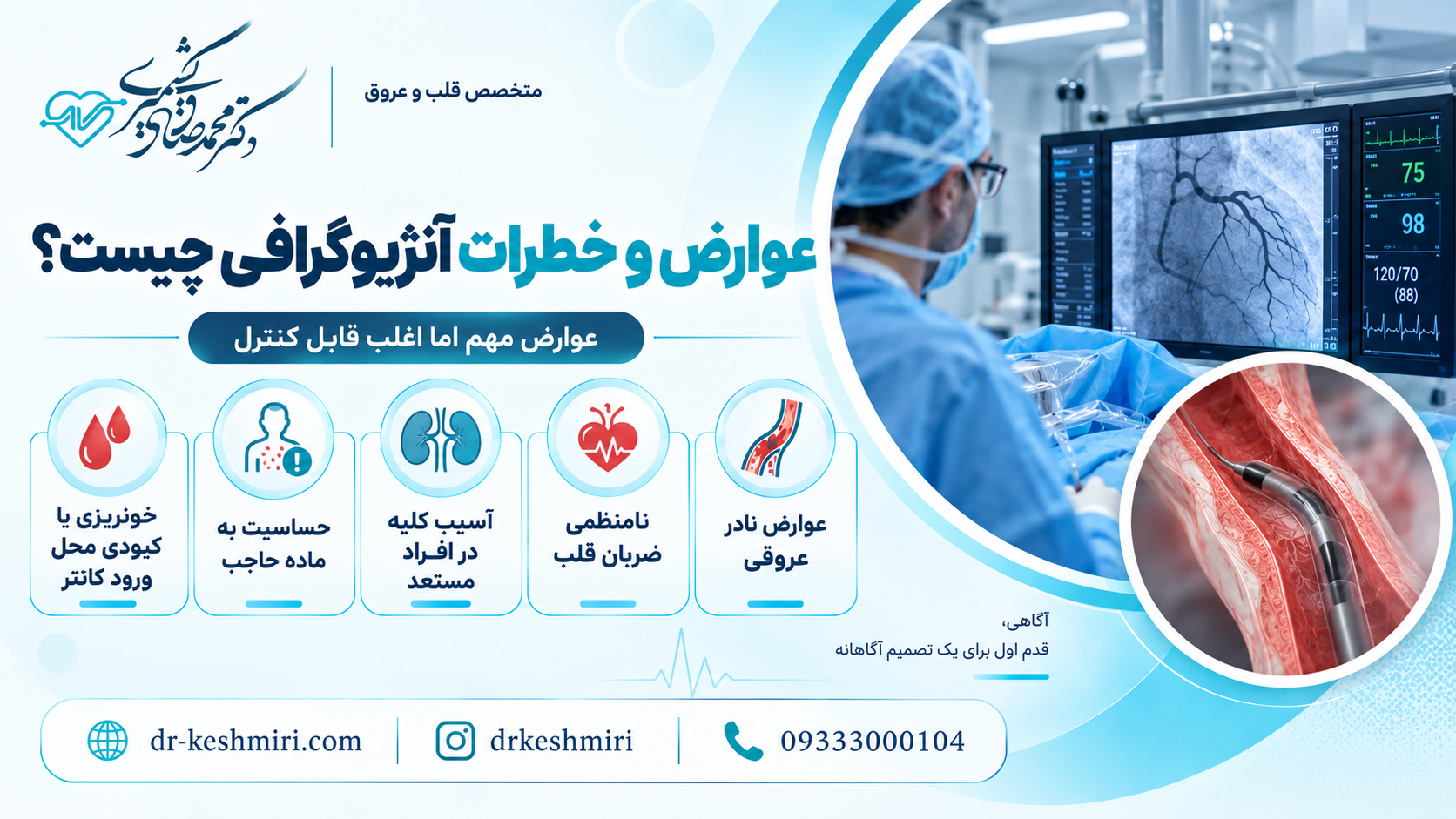 عوارض و خطرات آنژیوگرافی چیست؟